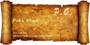 Paki Olga névjegykártya